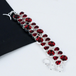 Punane Granaat K&auml;ev&otilde;ru Punane Granaat V&auml;&auml;riskivi K&auml;sitsi valmistatud 925 Sterling H&otilde;be K&auml;ev&otilde;ru Punane Granaat Ehted K&auml;ev&otilde;ru Kingituseks Granaat Ehted Emale 8 punane