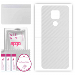 apgo Protective Skin Sticker for the back compatible with Motorola Moto G Play, Wrap Film, Foil, Vinyl - Pattern Transparent Carbon