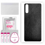 apgo Protective Skin Sticker for the back compatible with vivo V17 Neo, Wrap Film, Foil, Vinyl - Pattern Black Leather