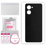 apgo Protective Skin Sticker for the back compatible with Realme 10 Pro, Wrap Film, Foil, Vinyl - Pattern Carbon Black