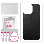 apgo Protective Skin Sticker for the back compatible with Apple iPhone 15 Pro, Wrap Film, Foil, Vinyl - Pattern Black Honeycomb