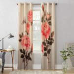 Roosade rooside lilled ja liblikas aknakardin Lastetoale Kodukardinad Elutoa kardinad Magamistoa aknakatted 135W x 60H(cm) x1