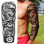 1 tk 480*170 mm ajutise t&auml;toveeringuga varrukad meestele naistele &uuml;lisuur kompassiga hundipea silm v&otilde;ltsl&otilde;vi jumala sulet&auml;toveering T&auml;isk&auml;e t&auml;toveeringuga kleebis TQB-223