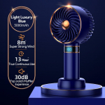 K&auml;siventilaator 2024 Uus K&auml;eshoitav Mini Ventilaator USB 5000mAh Laetav Mini Kaasaskantav V&auml;ike Tasku Ventilaator Andmete Kuvamine