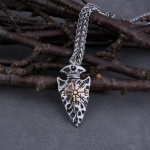 Viking Spear Compass kaelakee roostevabast terasest P&otilde;hjamaade meeste hiphopi biker Helm Awe Amulett Moeehted Kingitus poiss-s&otilde;brale