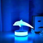 Dolphin 3D v&auml;rviline v&auml;rvikas v&auml;ike &ouml;&ouml;valgusti tundev t&uuml;druk armas loov laadimine puutetundlik magamistoa &otilde;hkkond lauavalgusti Plug in payment