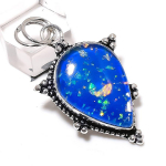 Blue Triplet Opal Gemstone Handmade 925 Sterling Silver Gift Pendant 2.09 q6p96