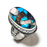 Spiny Oyster Gemstone Handmade 925 Sterling Silver Jewelry Ring Size 9 u2e13