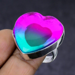 Bi-Color Tourmaline Gemstone 925 Sterling Silver gift Jewelry Ring Size 8 W8K37