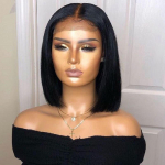 Naiste loomuliku v&auml;limusega igap&auml;evaseks kasutamiseks l&uuml;hike sirge kesklahendusega bob-parukas, moekas, k&otilde;rge temperatuuritaluvusega s&uuml;nteetiline kiud, mustad parukad naistele must