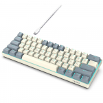 Punase l&uuml;litiga mehaaniline klaviatuur 61 klahviga j&auml;&auml;sinine LED USB 2.0 k&auml;etuumaline pistikm&auml;ng m&auml;ngimiseks ja valge