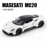 1/32 Maserati MC20 Sulamist Autode Mudel M&auml;nguasjad Diecasts Metall Simulatsioon Valguse Heliga Superspordi S&otilde;idukid Poistele S&uuml;nnip&auml;eva Kingitused valge