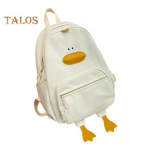 Naljakas eriti suure mahutavusega armsa pardi disainiga nailonkangast veekindel laste koolikott reguleeritavate &otilde;larihmadega valge