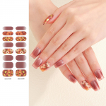 Poolkuumutatud geelk&uuml;&uuml;nte kleebised, UV/LED lamp, n&otilde;utav 16 geelk&uuml;&uuml;nelakiga m&auml;hised Moodsa disainiga geelk&uuml;&uuml;nte kleebised naistele BSG086