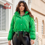 Astrid Naiste talve sulejope Suures suuruses naiste riided Mood l&uuml;hike jope T&uuml;drukutele Paks soe kapuuts Naiste tepitud parkmantlid AR-30189 1XL roheline