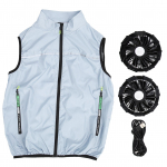 Jahutav vest 2 ventilaatoriga, 3 reguleeritavat taset, kiire jahutus, ringlus, konditsioneeritud riided Ho jaoks S