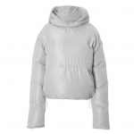 Naiste talvepuuvillane mantel Paks polsterdatud tuulekindel soojust hoidev suure taskuga kapuutsiga &uuml;hev&auml;rviline kapuuts, pikkade varrukatega pullover jope S hall
