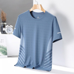Lahe hingav l&uuml;hikeste varrukatega T-s&auml;rk meeste keskealistele keskealistele Ice Silk Crew Kaelusega s&auml;rk Casual top T-s&auml;rk M