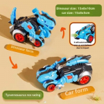 Crash dinosaurus muunduv m&auml;nguauto Crash transform inerts auto Child Boy T-Rex vanker T-rex-Racing-Blue-Opp