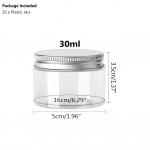 20x meik kosmeetikapudel v&auml;ike toidu alumiiniumkonteiner purgid plastpott kanistrid Spice Home l&auml;bipaistvad &uuml;rtidega maiustused 30&ndash;150 ml kaanega kohvihoidja 30ml