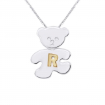 LEA &; ARTHUR - Laste ripatsi motiiv (KARUPOEG) H&otilde;bedane 925 tuhandeid roodiumiga kaetud ja; (Kiri) Kollase kullaga kaetud