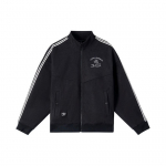 Li Ning Wade Series Triibuline Kirjaprint P&uuml;stkrae Vabaaja Jakk Meeste Jakk Must AFDU007-1 M