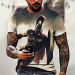 Sparta Graphic Tee Meeste T-s&auml;rk meestele R&otilde;ivad Suur T-s&auml;rk Meeste T-s&auml;rk 3D Prindiga Suvetopsid vabaaja l&uuml;hikeste varrukatega t&auml;naval S