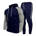 S&uuml;gistalvine spordidress Meestele Lukuga UP triibuline kapuutsiga 2-osalised komplektid Meeste varustus &Uuml;likond Meeste Fliis Sport-Hoodie Dressip&uuml;ksid Kaheosalised komplektid XL valge
