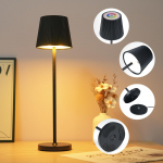 Laetav laualamp metallist tekstuur RGB &uuml;mbritseva valgusega loominguline laualamp neutraalne/valge/soe/RGB must