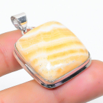 Natural Yellow Calcite Gemstone 925 Sterling Silver Jewelry Pendant 1.58 o8p57