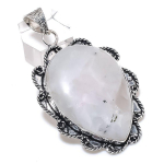Rainbow Moonstone Gemstone 925 Sterling Silver Jewelry Pendant 2.56 y3f77
