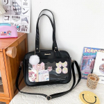 Jaapani Kawaii &otilde;lakott naistele PU nahast Itabag l&auml;bipaistev kott JK kandekott k&auml;ekotid preppy kott Ita kott crossbody kott 1 bag x1 hairball