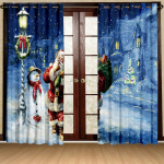 H&auml;id j&otilde;ule J&otilde;ulupuu mustriga p&auml;ikesevari kardinad 2 paneeliga Deluxe elutuba magamistuba j&otilde;ulukaunistusega kardinad 100W130H(CM)40x51in&Rod Pocket
