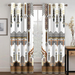 Eritrea Bohemia Boho Saba Barquote Abstraktne Etioopia 2 tk aknakardinad lastele Magamistoa Elutoa Vannitoa K&ouml;&ouml;gi uks W50 X H130(CM)X2&Hook