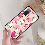 Must &uuml;mbris Samsung Note 20 Lite S24 Ultra S23 A03 A05 A06 A11 A71 A15 A16 A13 A24 A25 A33 A52 A53 A50 M55 M35 Plus L-22 Hello Kitty jaoks Samsung M30S jasmiin