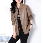 Mitmek&uuml;lgne Nahkjakk Naiste L&uuml;hike Lambanahast Jakk Bleiser Mootorratta Vabaaja Kevadine Uus Stiil S