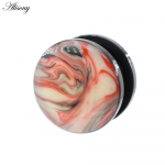 Alisouy 1 tk roostevabast terasest &otilde;&otilde;nsa triibuga kivist keermestatud k&otilde;rvatunneli pistiku laiendaja venitusm&otilde;&otilde;turiga k&otilde;rvar&otilde;nga augustamine keha ehteid 6mm