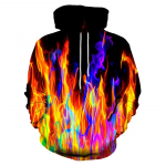V&auml;rviline Flame Hoodie 3D dressipluus Meeste/naiste kapuutsiga moodne hip-hop mantel Meeste r&otilde;ivad moodsad &uuml;lisuured pulloverid kapuutsiga top M