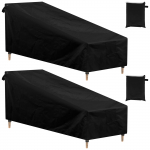 2tk M&ouml;&ouml;bli veekindel kate &otilde;ues lamamistooli diivanikate 420D Oxford raskeveokite aia terrassi laudtool tolmukindel 210x75x80cm must