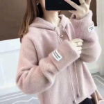 S&uuml;gis Talv Paks Soe Imitatsioon Minkfliis Kampsun Naised Moh&auml;&auml;rikkampsun Pikkade Varrukatega Kootud Pullover Mantel Pealisr&otilde;ivad S