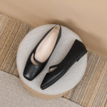 Naiste vabaaja balletikorterid, kunstnahast jalavarbad, jalan&otilde;ud, kandilised varbad, mugavad &auml;rit&ouml;&ouml; kontoris, riietatud naiste jalatsid 35 must