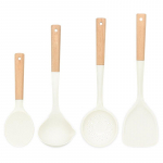 4-osaline silikoonist k&ouml;&ouml;gitarvete komplekt mittenakkuvate pannidega Silikoonist spaatliga supikulp, lusikaga k&ouml;&ouml;giriistad k&ouml;&ouml;gi jaoks 4pcs
