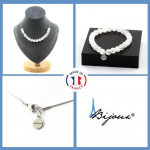 Pierres et Min&eacute;raux. Parure bijoux Bracelet Collier 15 Perles Quartz craquel&eacute; du Br&eacute;sil 8 Taille personnalisable.