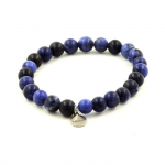 Pierres et Min&eacute;raux. Bracelet Perles Sodalite 8 mm. Fabriqu&eacute; en France.