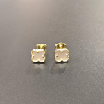 925 Sterling H&otilde;be V&auml;rvilised Nelja Lehega Lill Naelk&otilde;rvar&otilde;ngad 14K Kuld 7mm Tiigrisilm K&otilde;rvar&otilde;ngas roheline