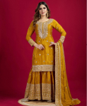 Naiste disainer Salwar Kameez Sharara Palazzo komplekt India Pakistani Bollywood Etniline peoriide M