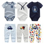 Kiddiezoom 6-osaline moekas beebipoisi ja -t&uuml;druku body + p&uuml;ksid 100% puhas puuvill pehme 0-12 kuud vasts&uuml;ndinu komplekt 9-12Months gray