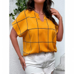 YYFS naistemood vabaaja suve kevadtriibuga l&uuml;hikeste varrukatega V-kaelusega pluusid ja s&auml;rgid XL valge