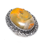 Natural Bumble Bee Jasper Gemstone 925 Sterling Silver Jewelry Ring Size 9 f6v83