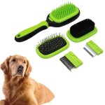 5 in 1 koerad karvaeemalduskammikomplektid karvade eemaldamiseks trimmer kammid lemmikloomad hooldust&ouml;&ouml;riistad hooldushari karvaeemalduskammi serv 3pcs Green black